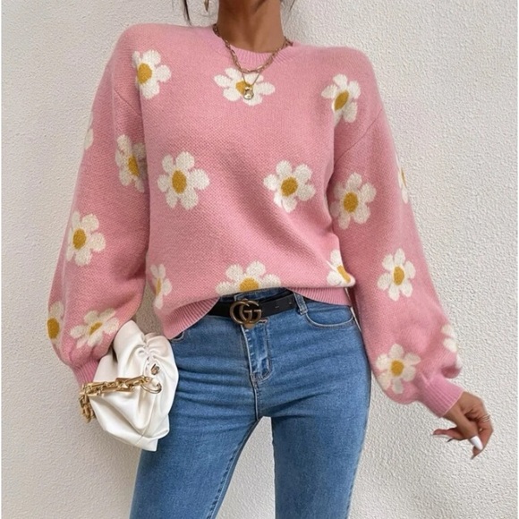 New  Daisy pink floral pattern sweater - Picture 7 of 7